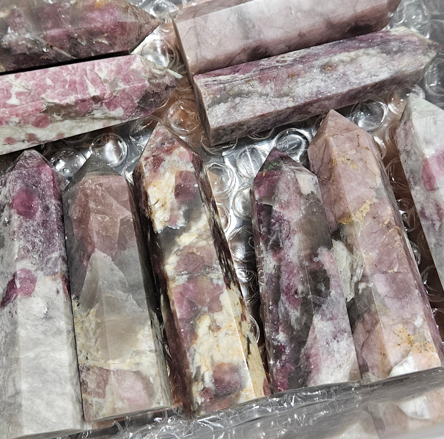 Unicorn Stone Towers - Pink tourmailine, smokey quartz and lepidolite