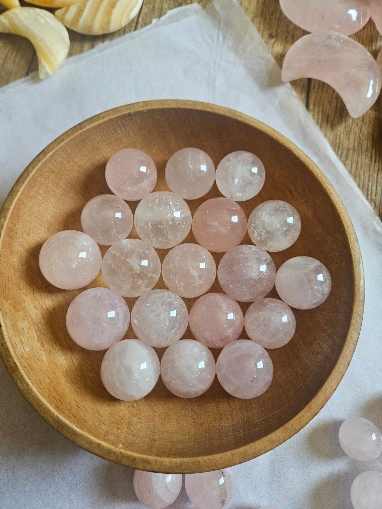Mini Rose Quartz Spheres – Pocket-Sized Love Crystals (0.5–1 inch)