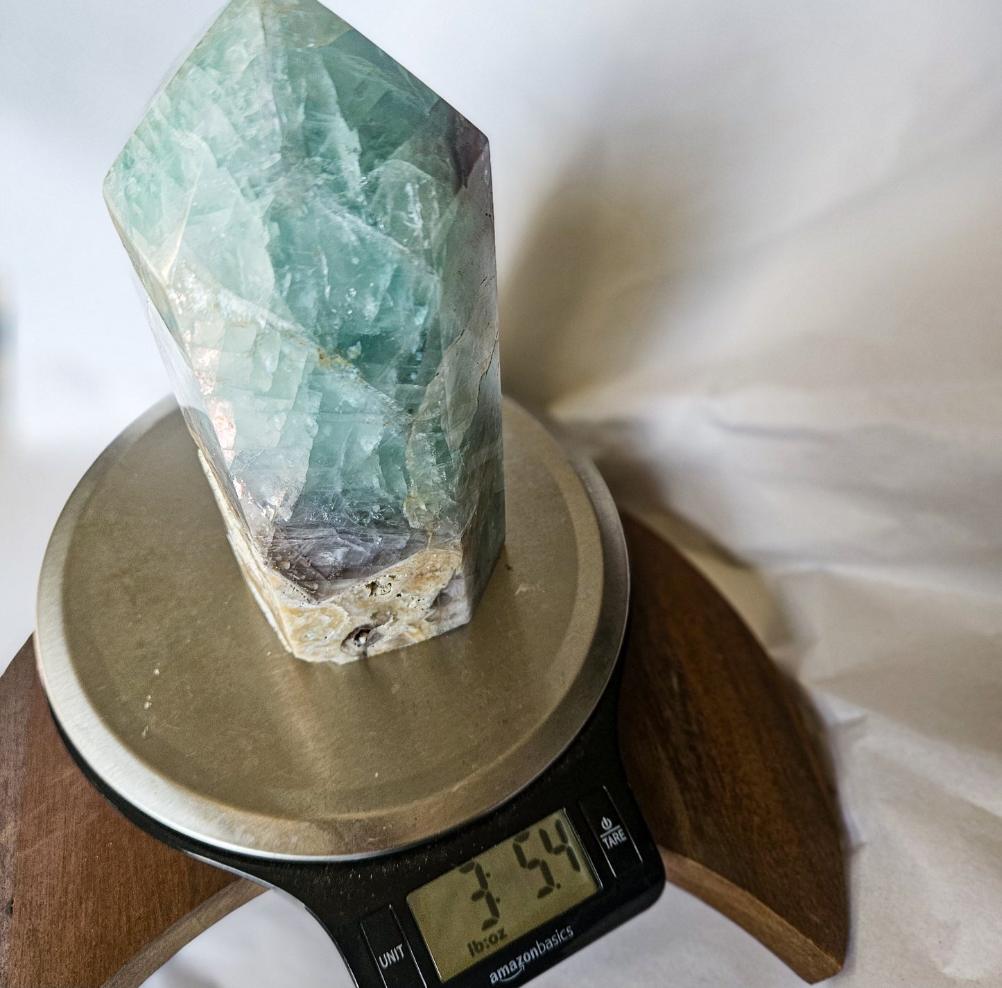 Large Rainbow Fluorite Tower (3 lbs 5 oz, 7") – Crystal Point for Clarity, Focus & Aura Cleansing | Polished Fluorite Generator for Altar or Home Energy Decor