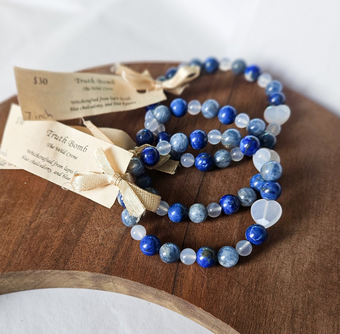 Truth Bomb Bracelet – Blue Kyanite, Lapis Lazuli & Blue Chalcedony for Clarity & Communication