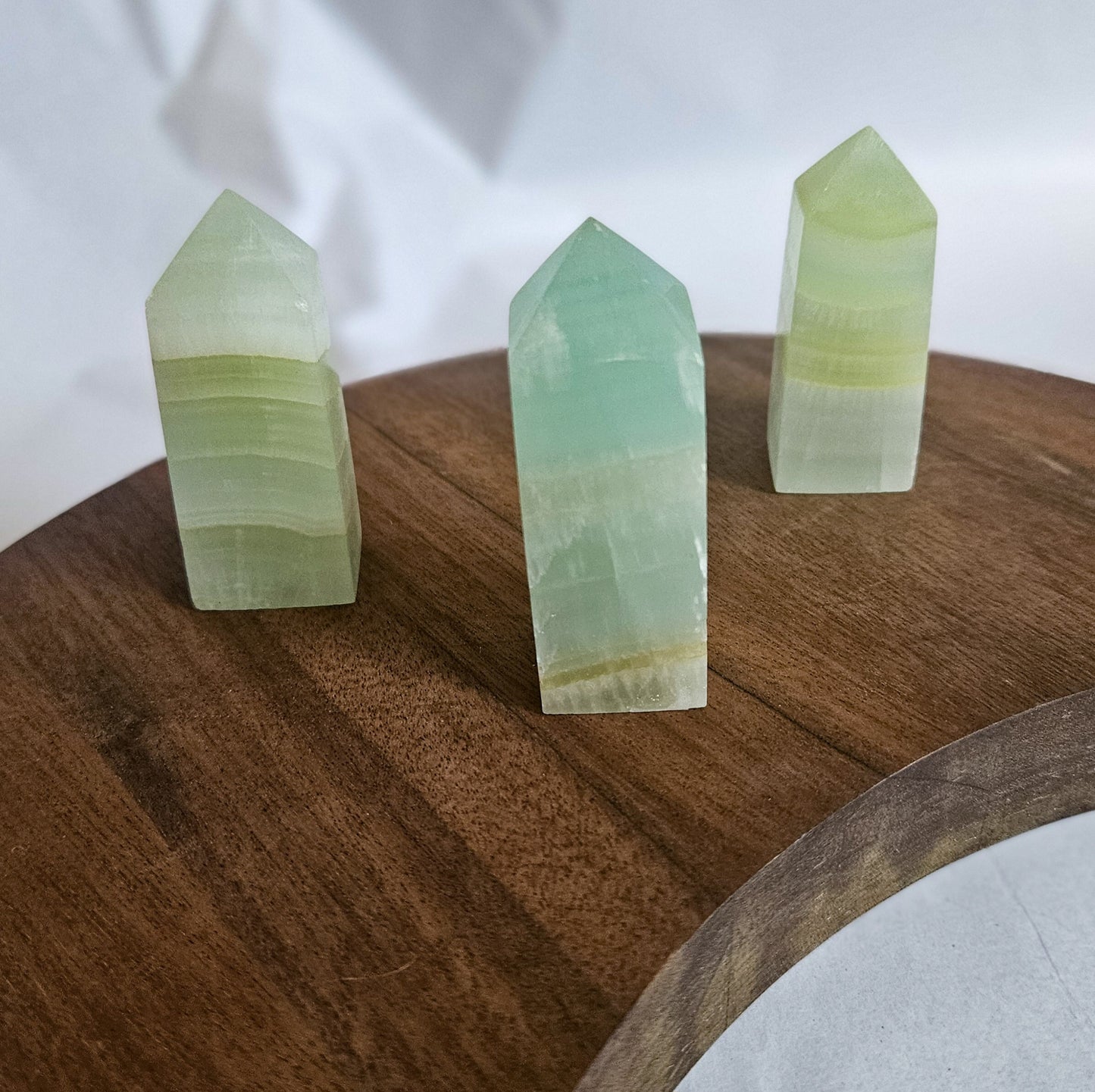 Pistachio Calcite Mini Tower – Soothing Green Crystal (1.5–2 Inches)