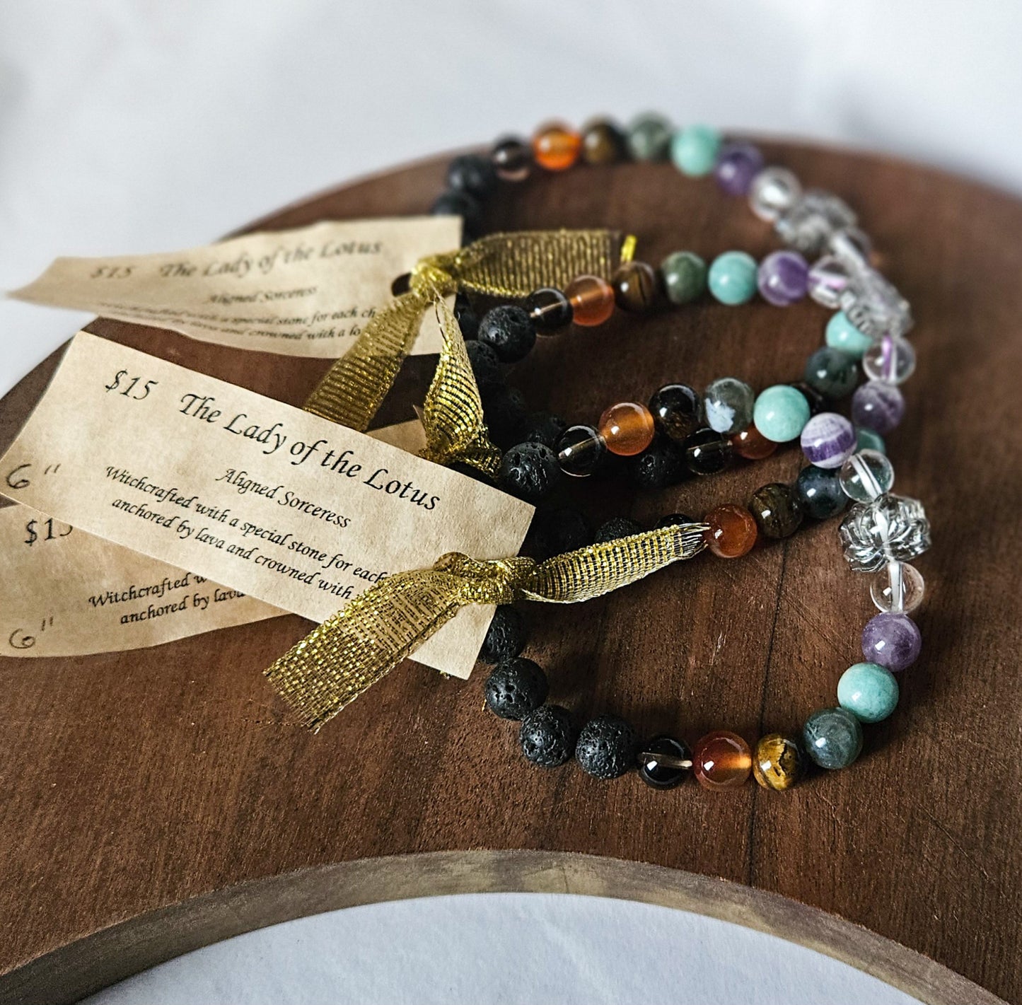 The Lady of the Lotus – Chakra Balancing Lava Stone Bracelet