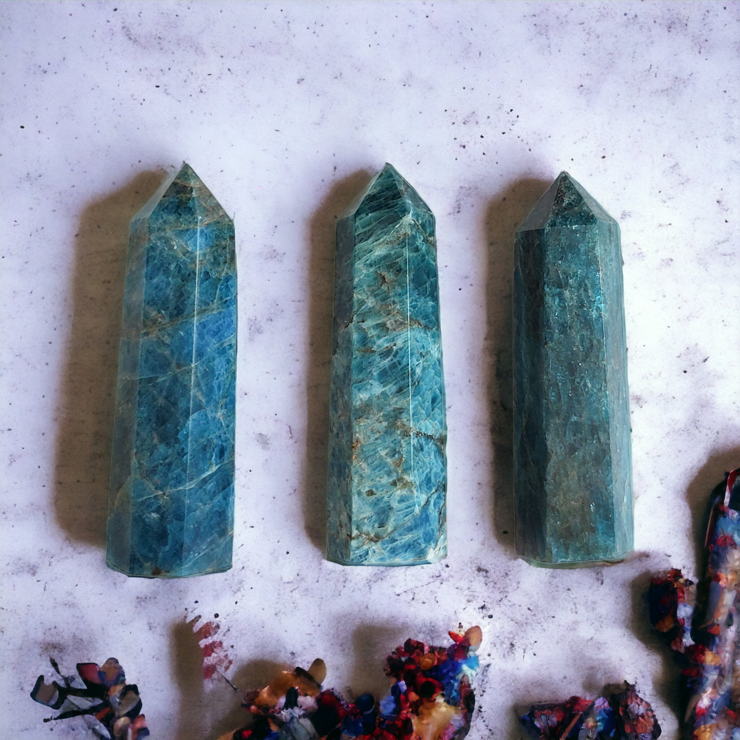 Blue Apatite Crystal Point 3 Inches