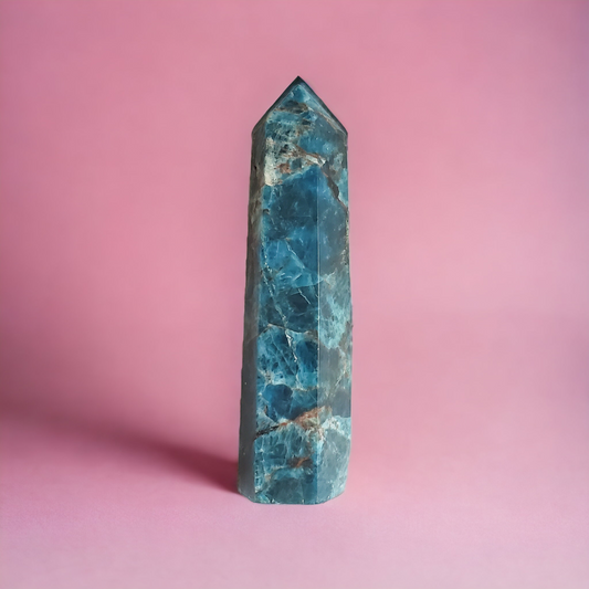 Blue Apatite Crystal Point 3.5 Inches