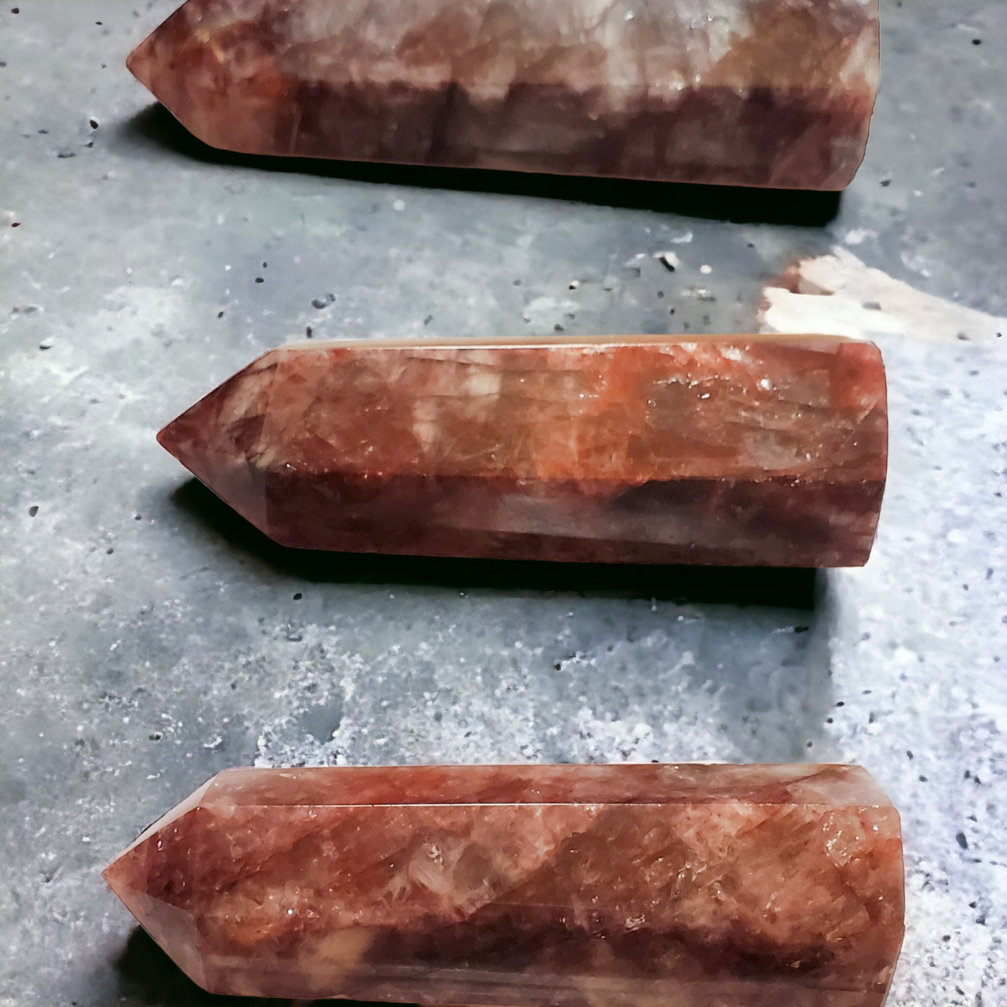 Fire Quartz Crystal Point 3.5 Inches