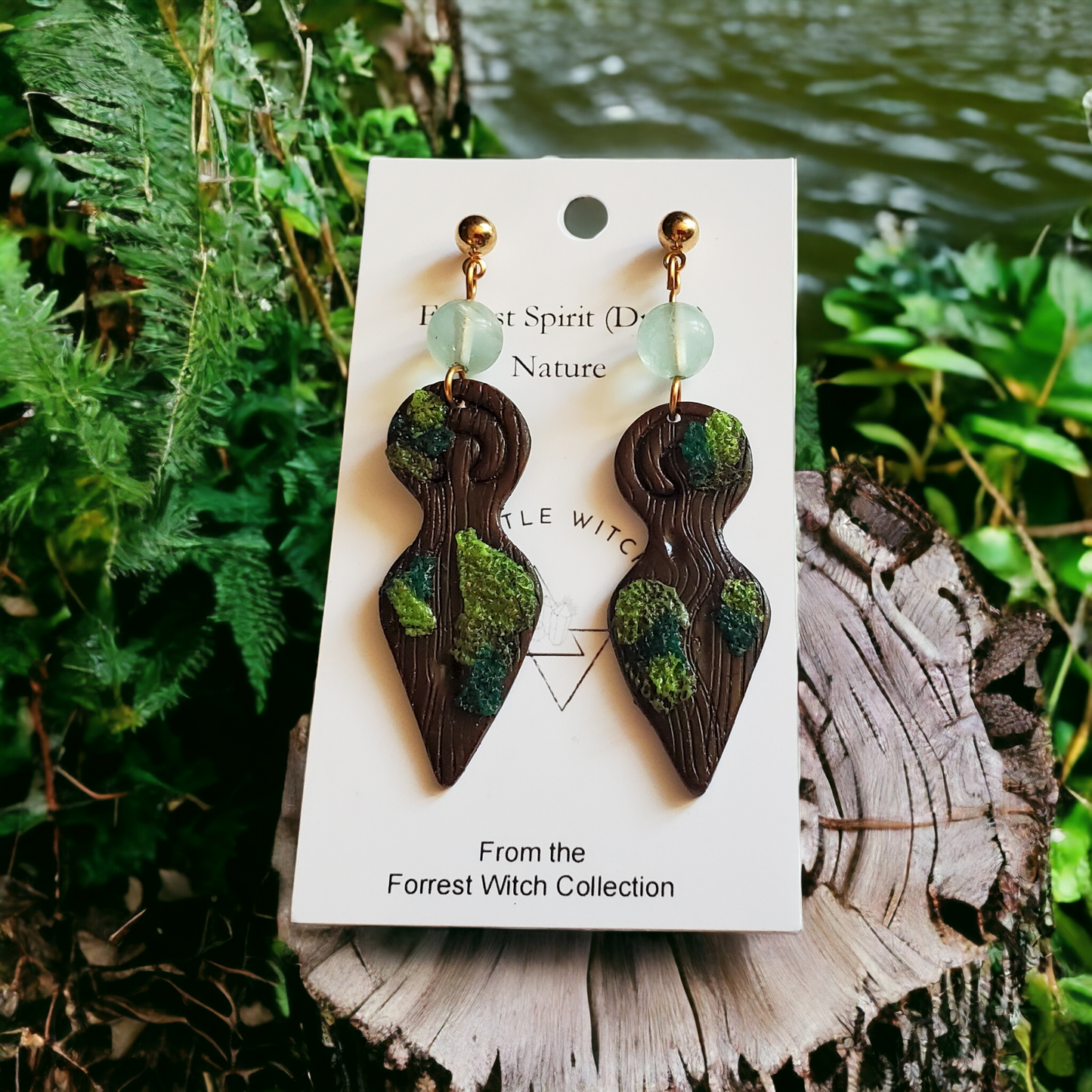 Forrest Goddess Mossy Dryad Fluorite Earrings