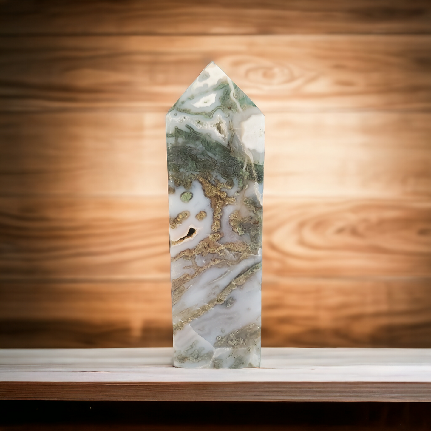 Moss Agate Crystal Tower 3