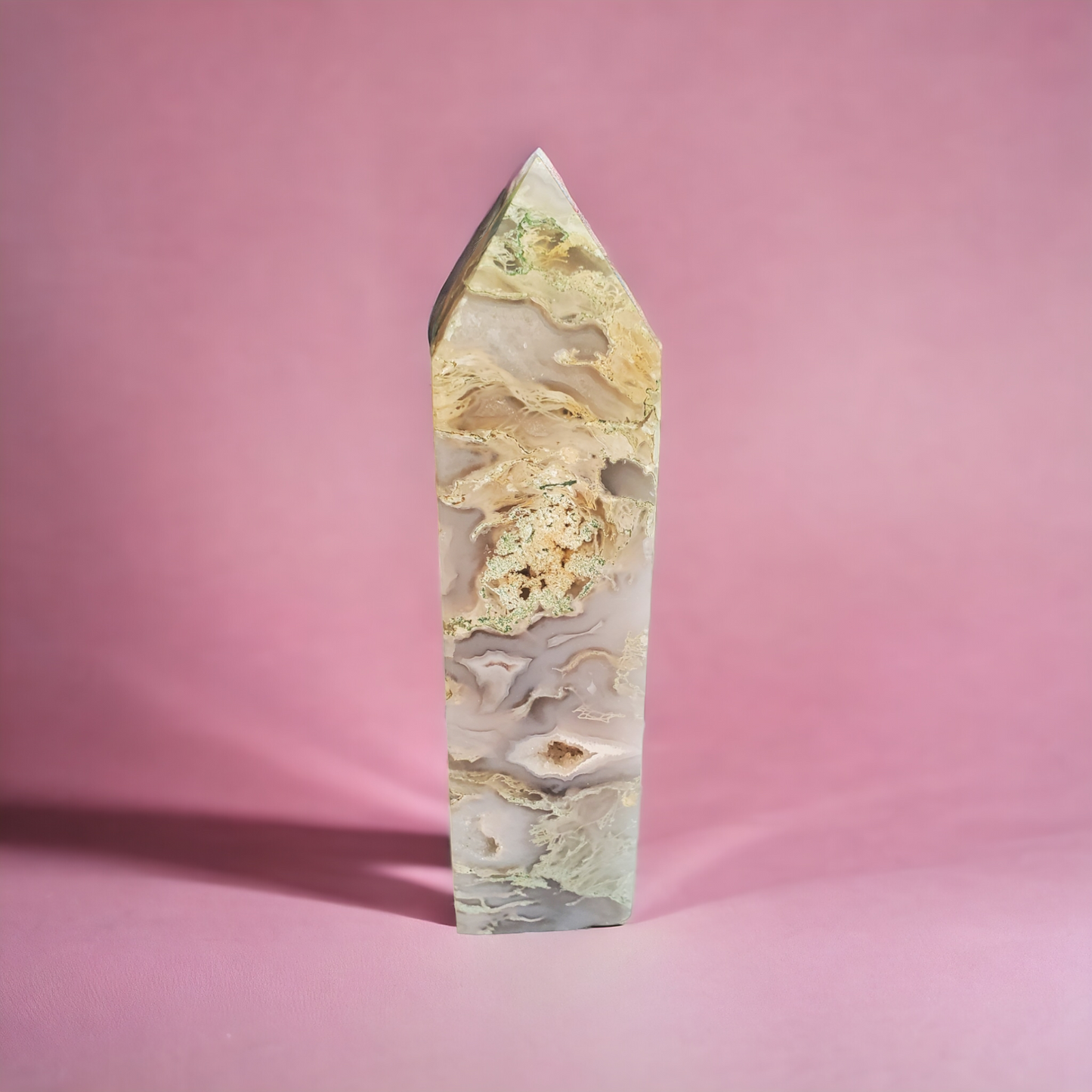 Moss Agate Crystal Tower 4