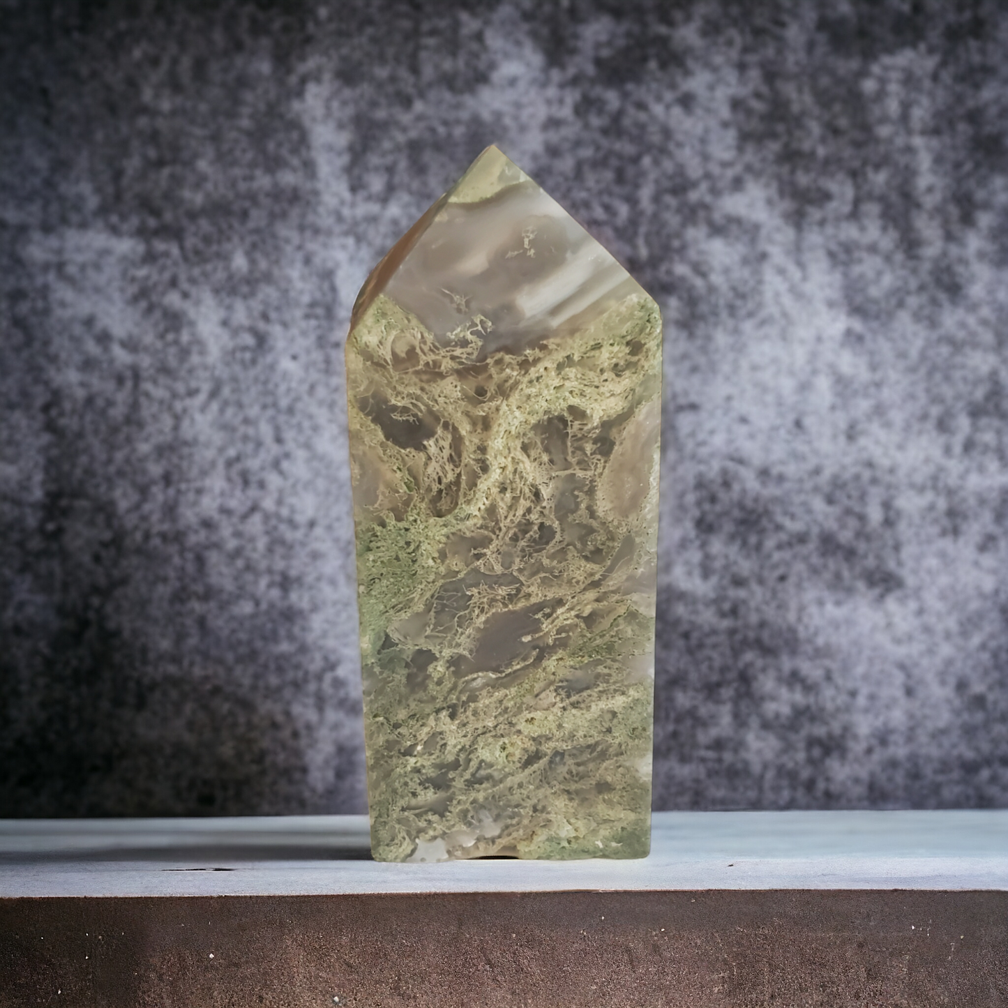 Moss Agate Crystal Tower 5