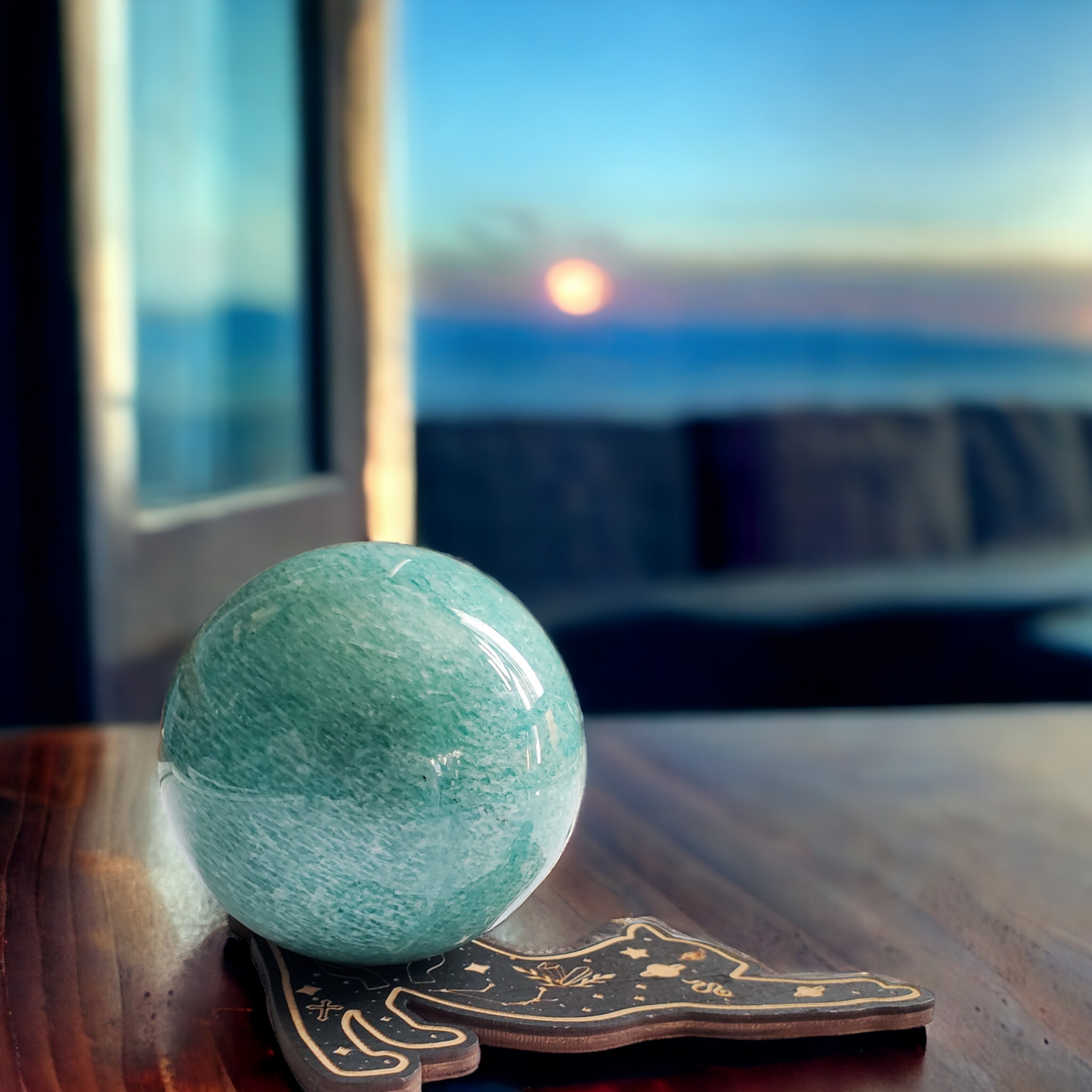 Amazonite Crystal Sphere - Throat Chakra - Communication