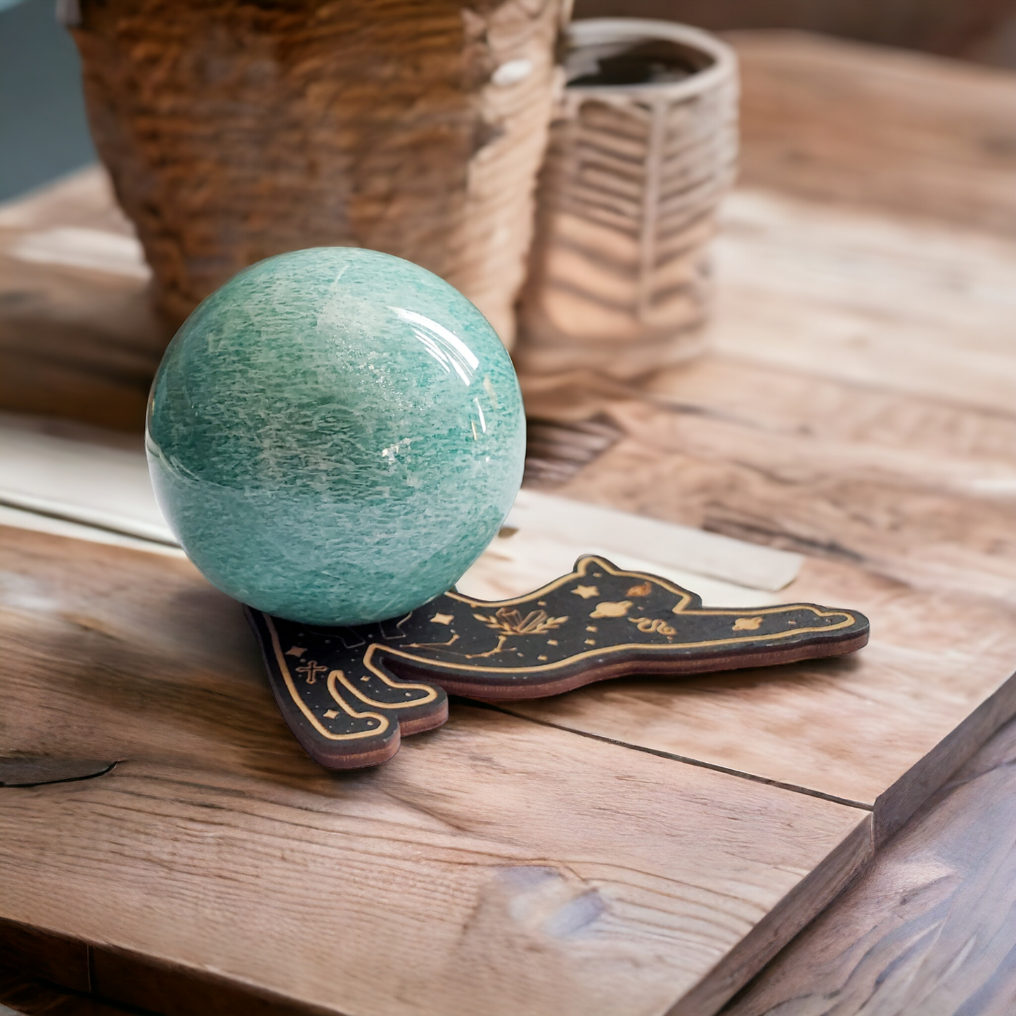 Amazonite Crystal Sphere - Throat Chakra - Communication
