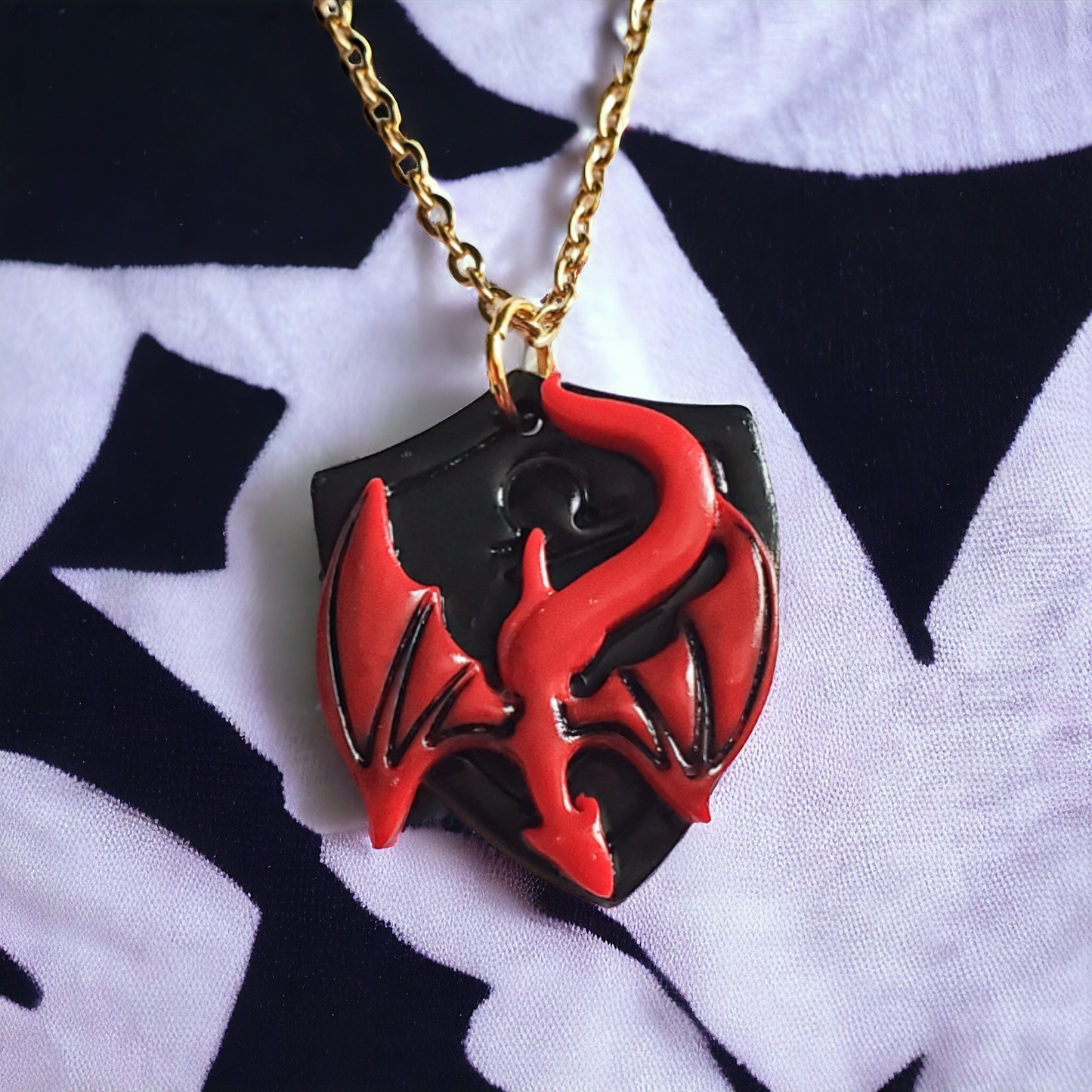 Libra Zodiac Dragon Necklace with Shield