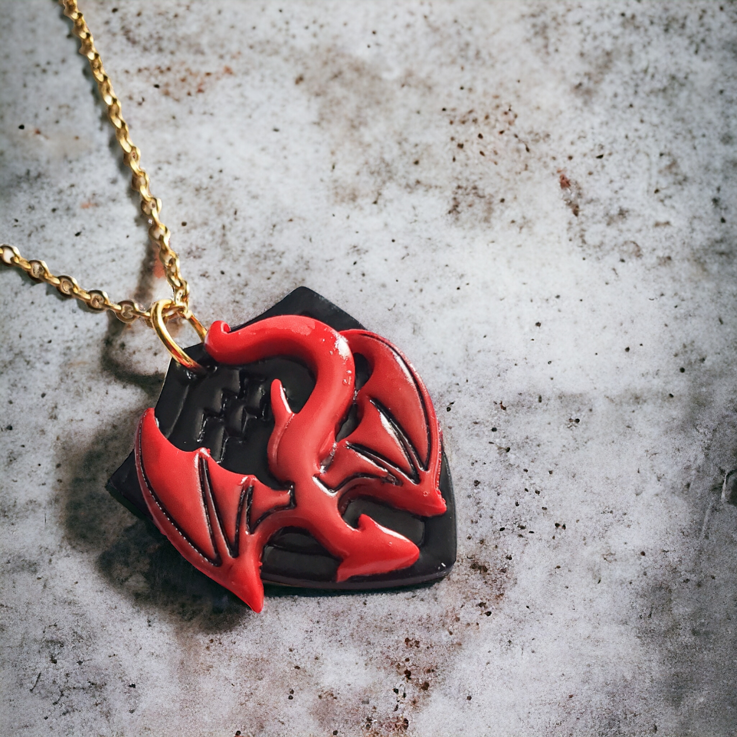Aquarius Zodiac Dragon Necklace with Shield