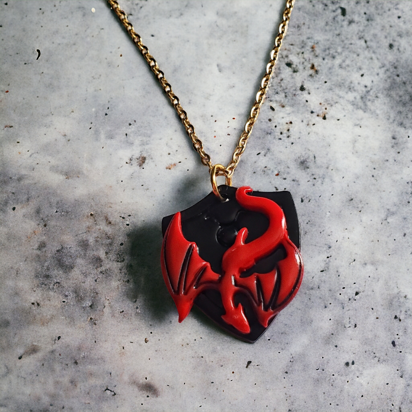 Taurus Zodiac Dragon Necklace with Shield