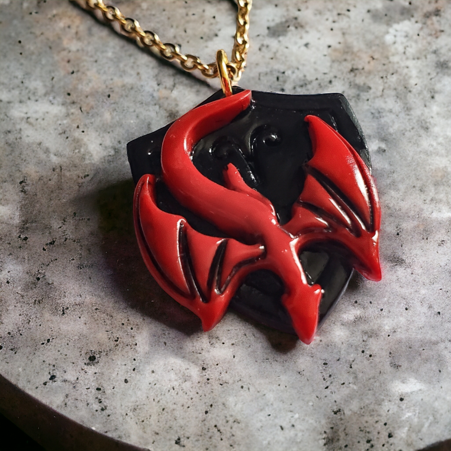 Aries Zodiac Dragon Necklace with Shield