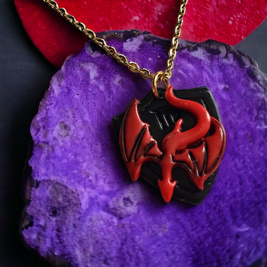 Scorpio Zodiac Dragon Necklace with Shield