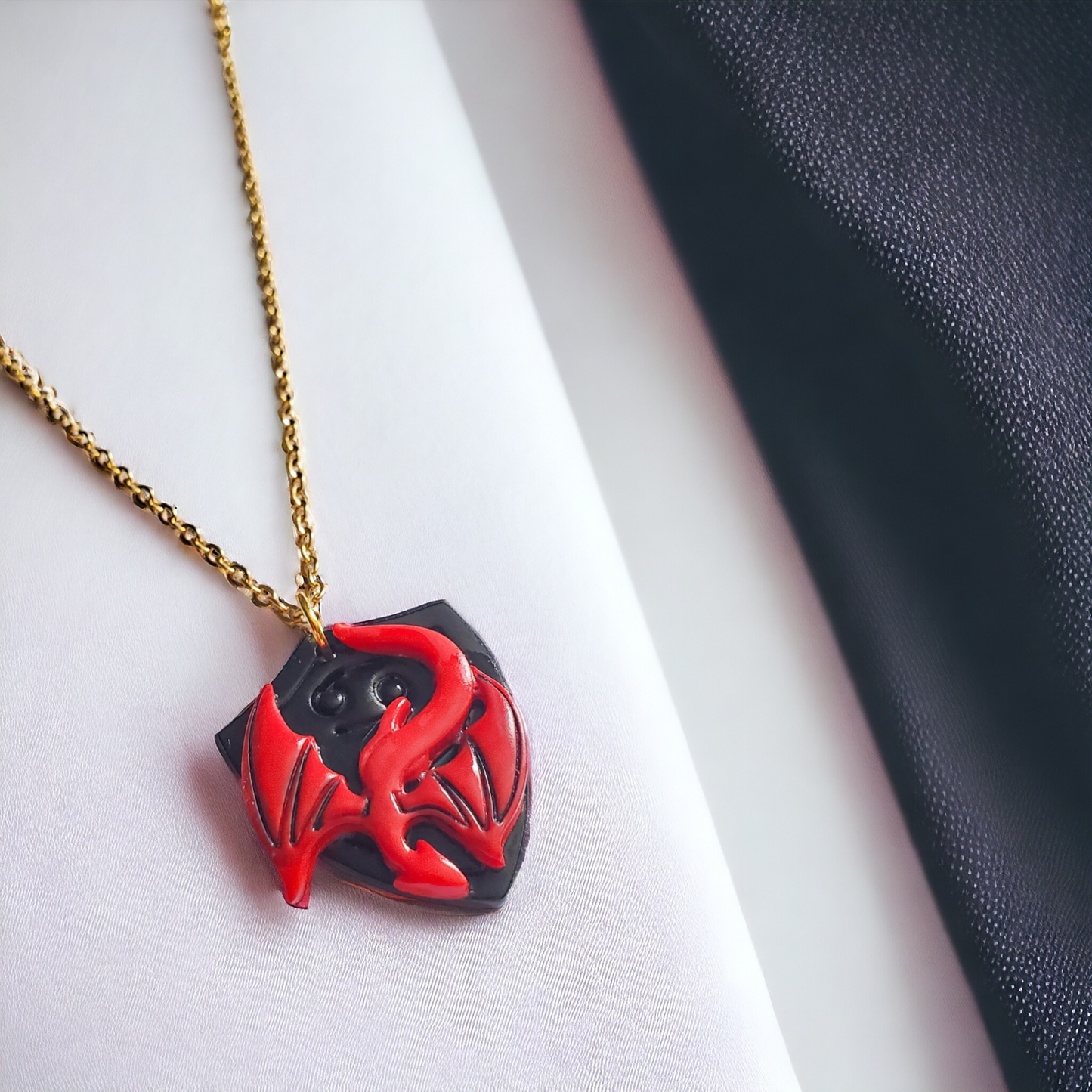 Cancer Zodiac Dragon Necklace with Shield