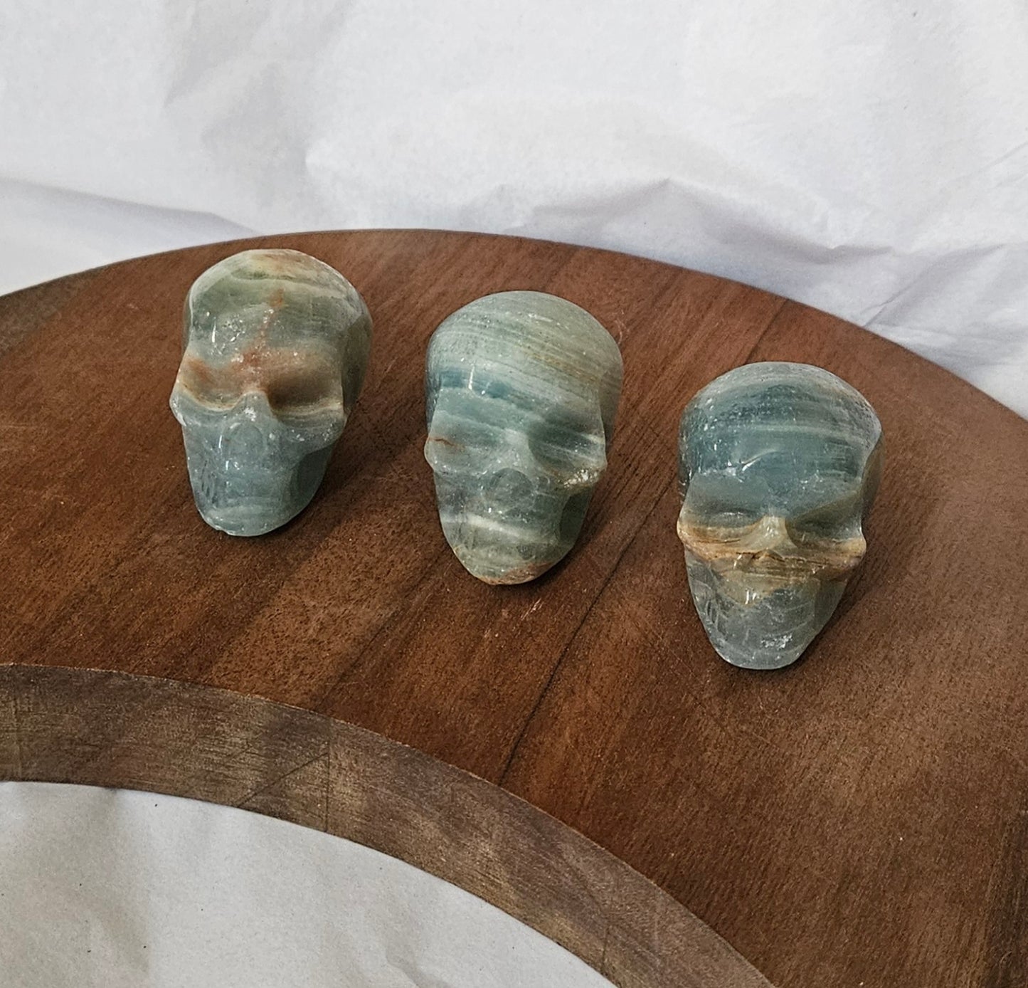 Blue Banded Calcite Skull (Often Called Blue Onyx) – 2 inch