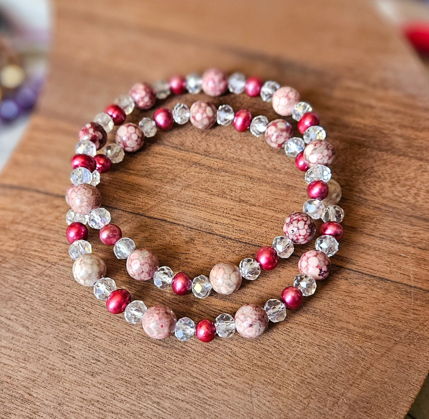 Tidecaller's Blessing – Pearl and Fossil Coral bracelet