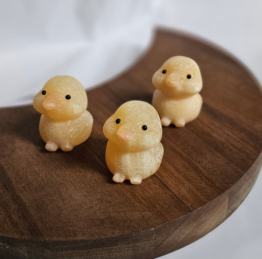 Crystal Baby Duck – 2 Inch Carved Yellow Calcite Ducky for Joy & New Beginnings