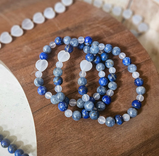 Truth Bomb Bracelet – Blue Kyanite, Lapis Lazuli & Blue Chalcedony for Clarity & Communication