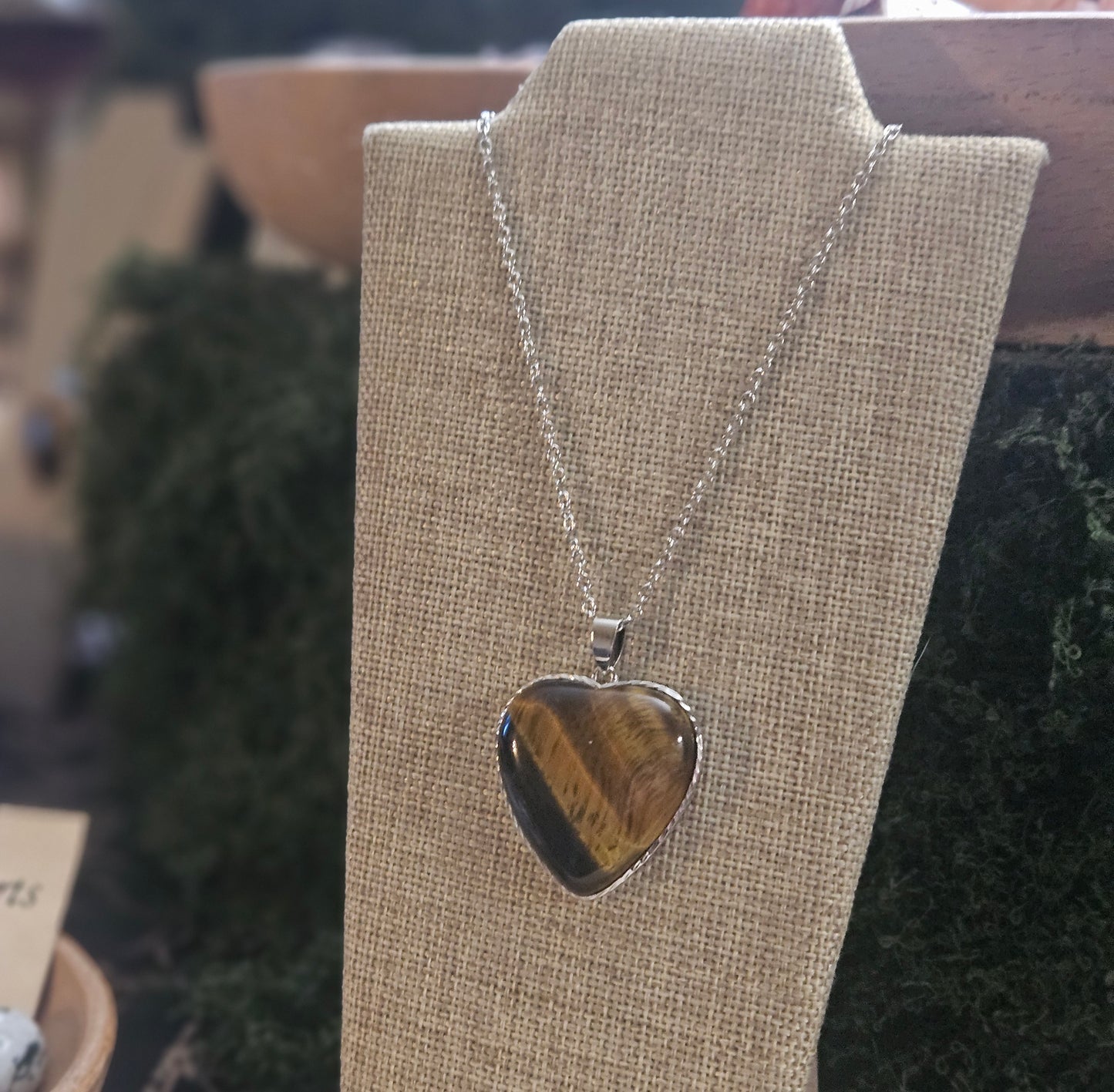 Tiger Eye Heart Pendant