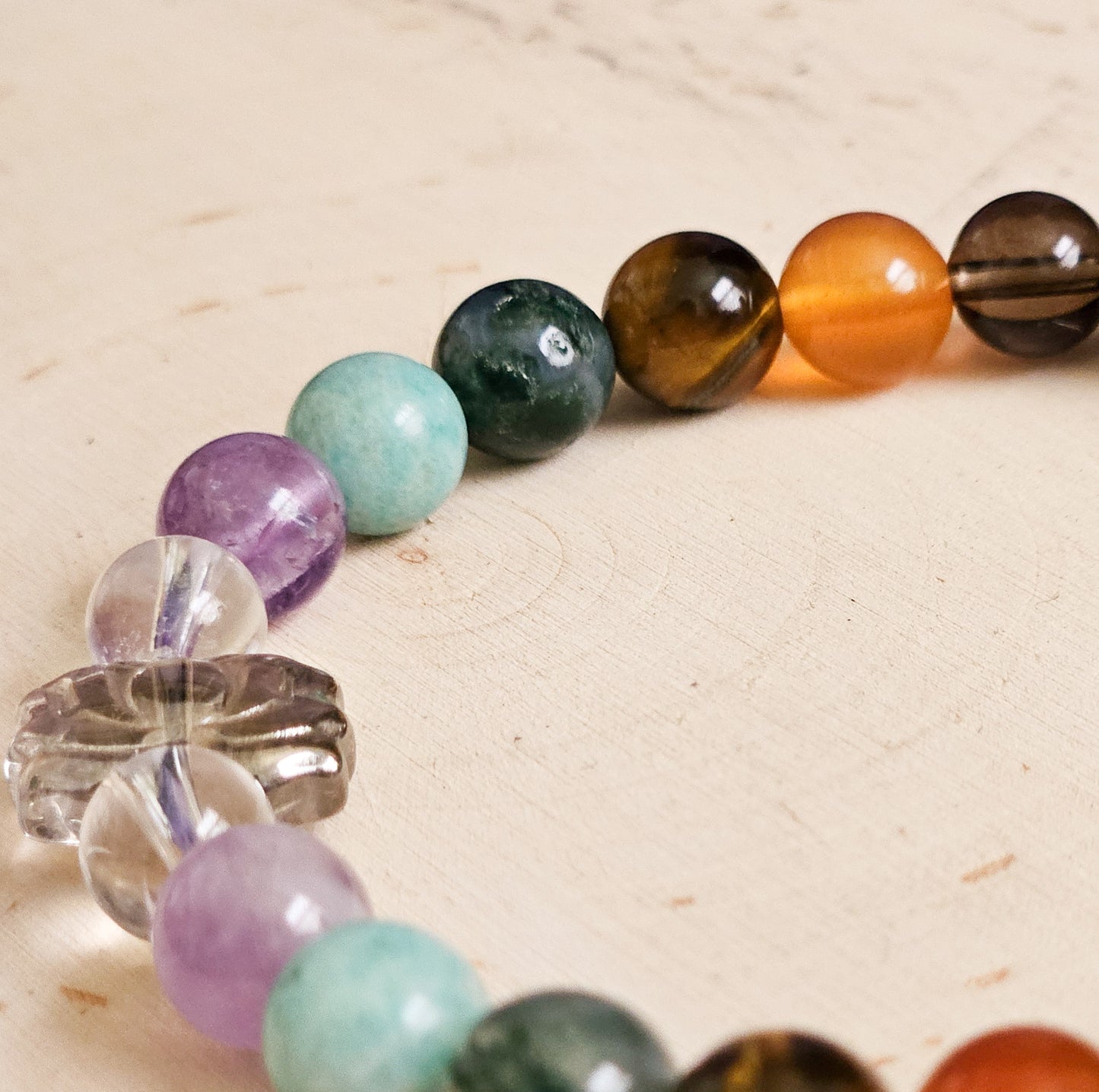 Chakra Stretch Bracelet - 8mm Beaded For Balance - Natural Crystal Jewelry - Size Inclusive