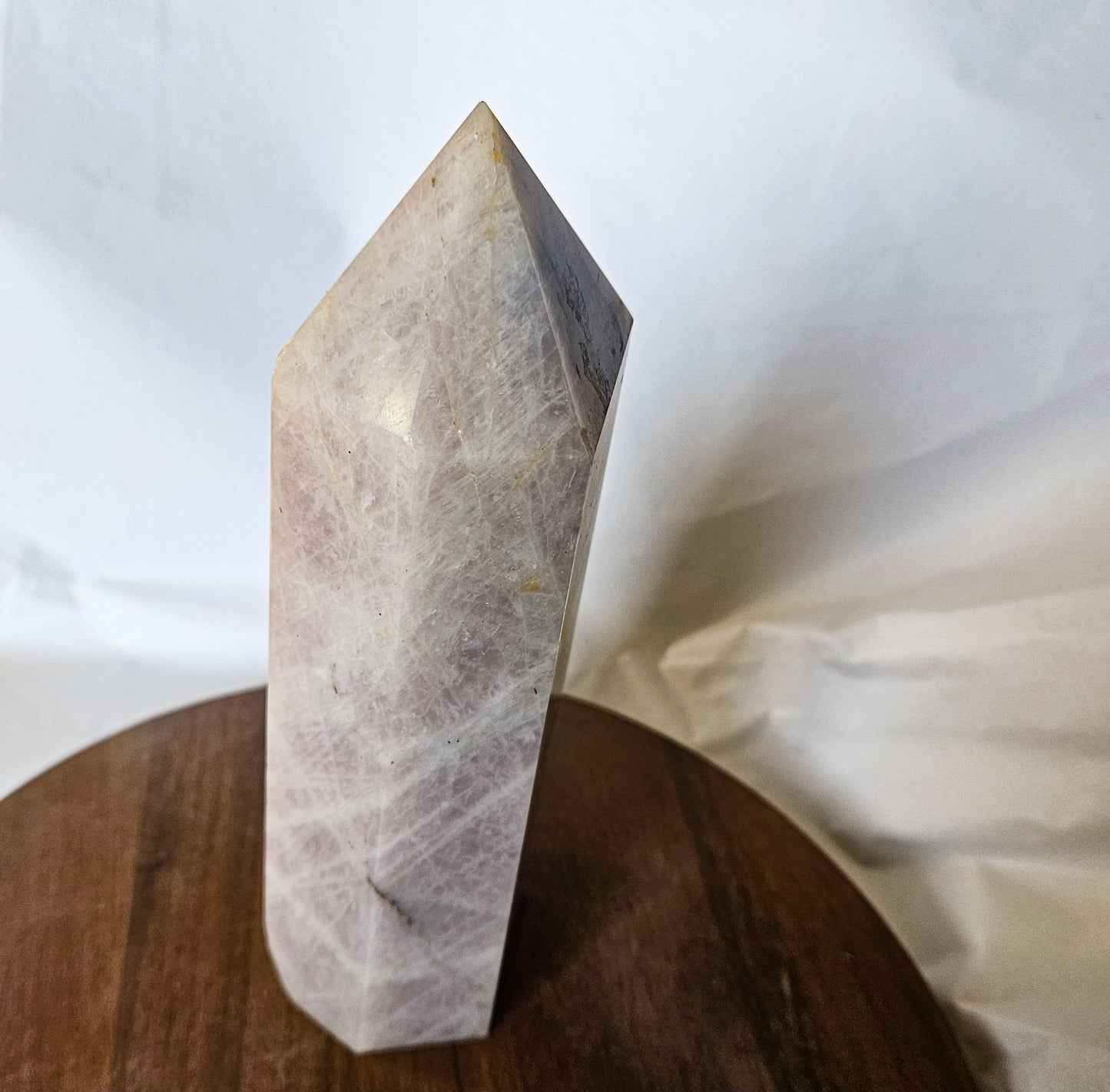 Lavender Rose Quartz Tower (2 lbs 3 oz, 7.4") – Crystal Point for Self-Love, Emotional Healing & Inner Peace | Polished Pink Quartz Generator for Altar or Home Energy Decor