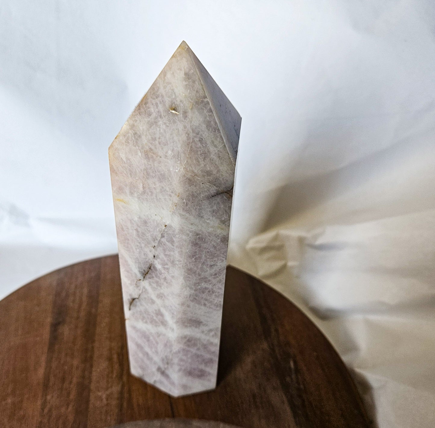 Lavender Rose Quartz Tower (2 lbs 3 oz, 7.4") – Crystal Point for Self-Love, Emotional Healing & Inner Peace | Polished Pink Quartz Generator for Altar or Home Energy Decor