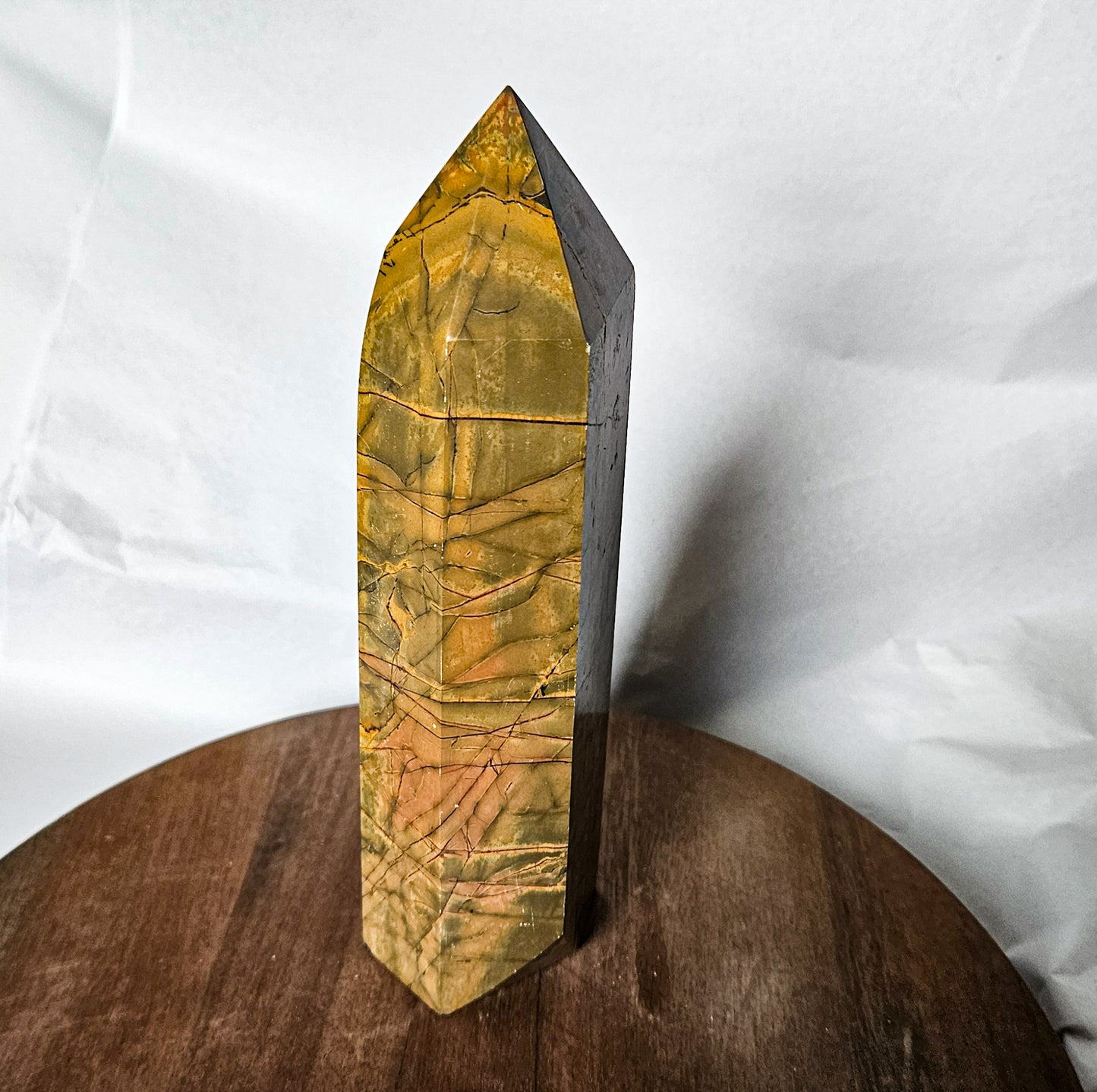 Red Creek Jasper Tower (1 lb 11 oz, 7") – Crystal Point for Grounding, Balance & Creative Flow | Polished Jasper Generator for Earth Energy & Home Decor