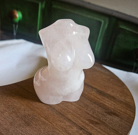 Curvy Goddess Body Statue Rose Quartz