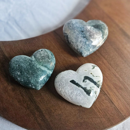 Moss Agate Hearts