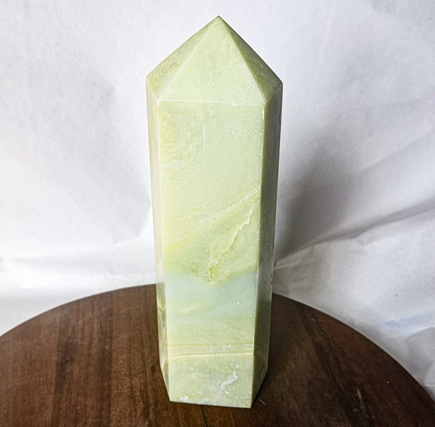 Green Jade Tower (1.8 lbs, 6.75") – Crystal Point for Luck, Prosperity & Emotional Harmony | Polished Jade Generator for Healing & Balanced Energy Decor