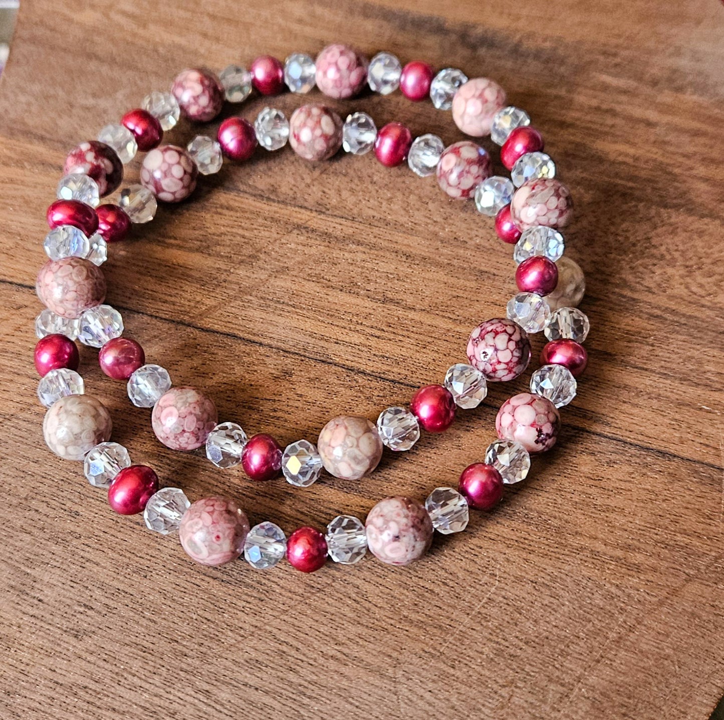Tidecaller's Blessing – Pearl and Fossil Coral bracelet