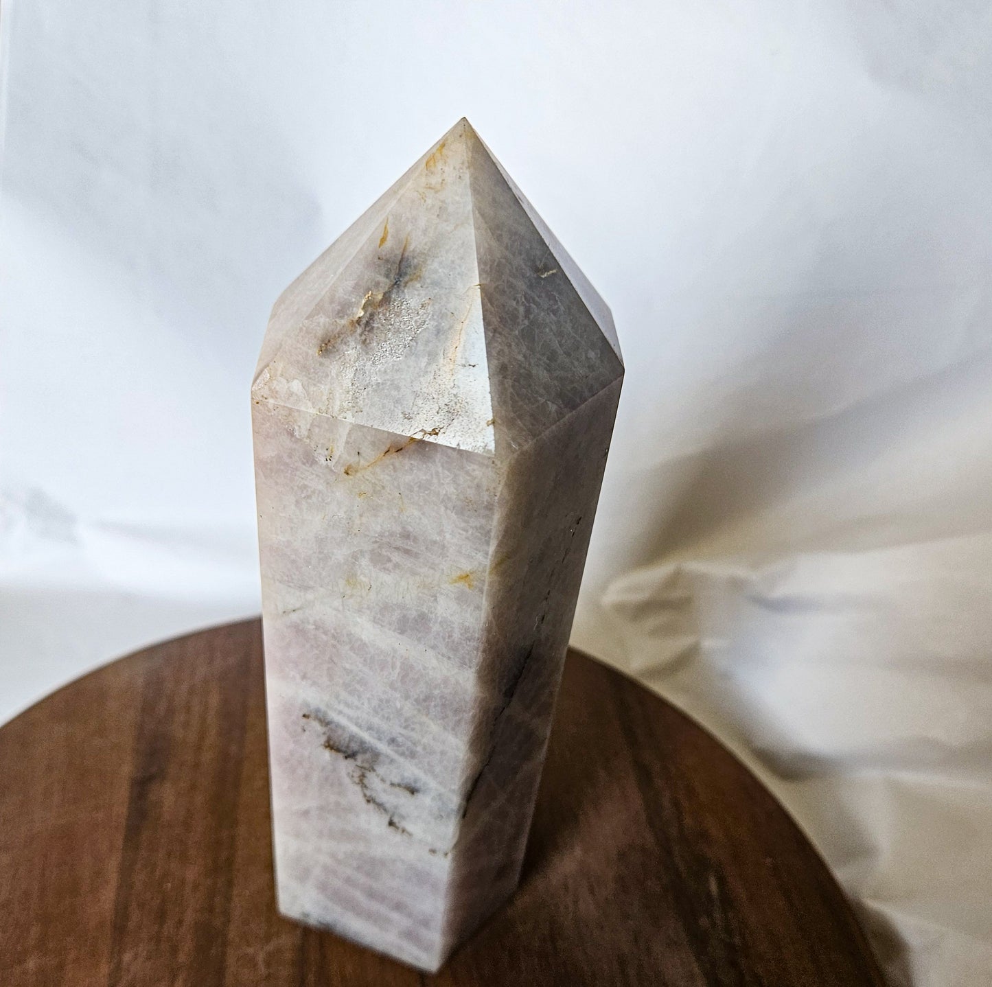 Lavender Rose Quartz Tower (2 lbs 3 oz, 7.4") – Crystal Point for Self-Love, Emotional Healing & Inner Peace | Polished Pink Quartz Generator for Altar or Home Energy Decor