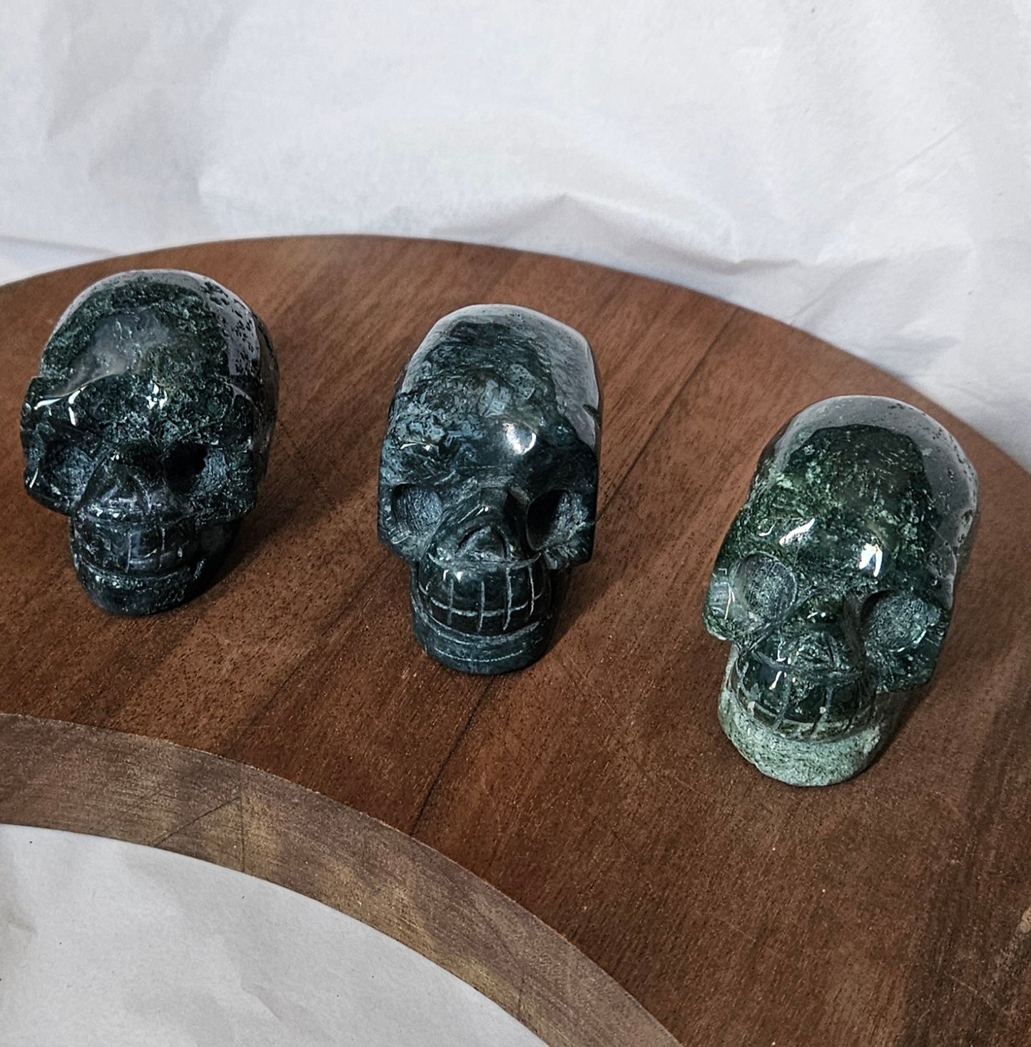 Moss Agate Skull – 2 inch