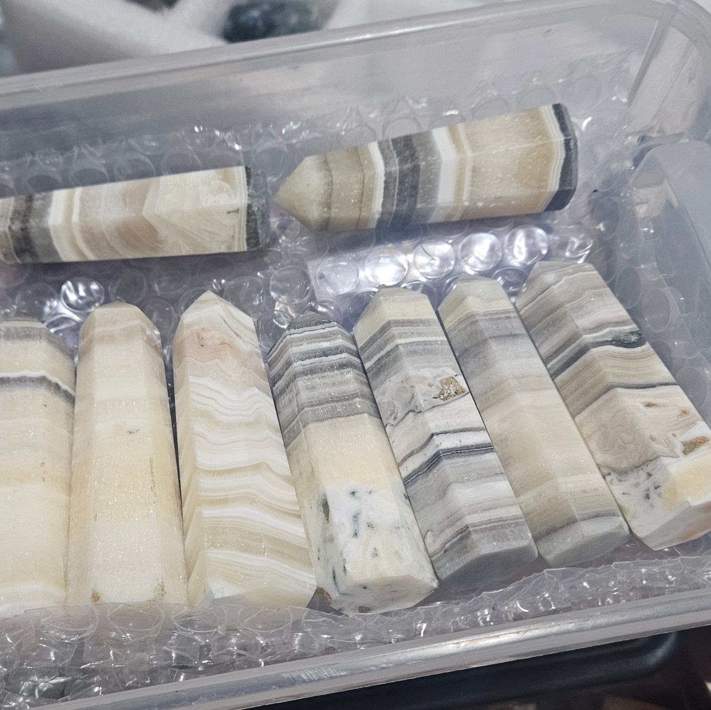 Banded Yellow Calcite Towers
