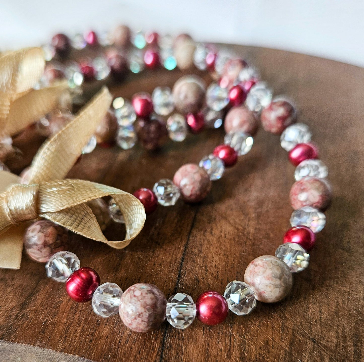 Tidecaller's Blessing – Pearl and Fossil Coral bracelet