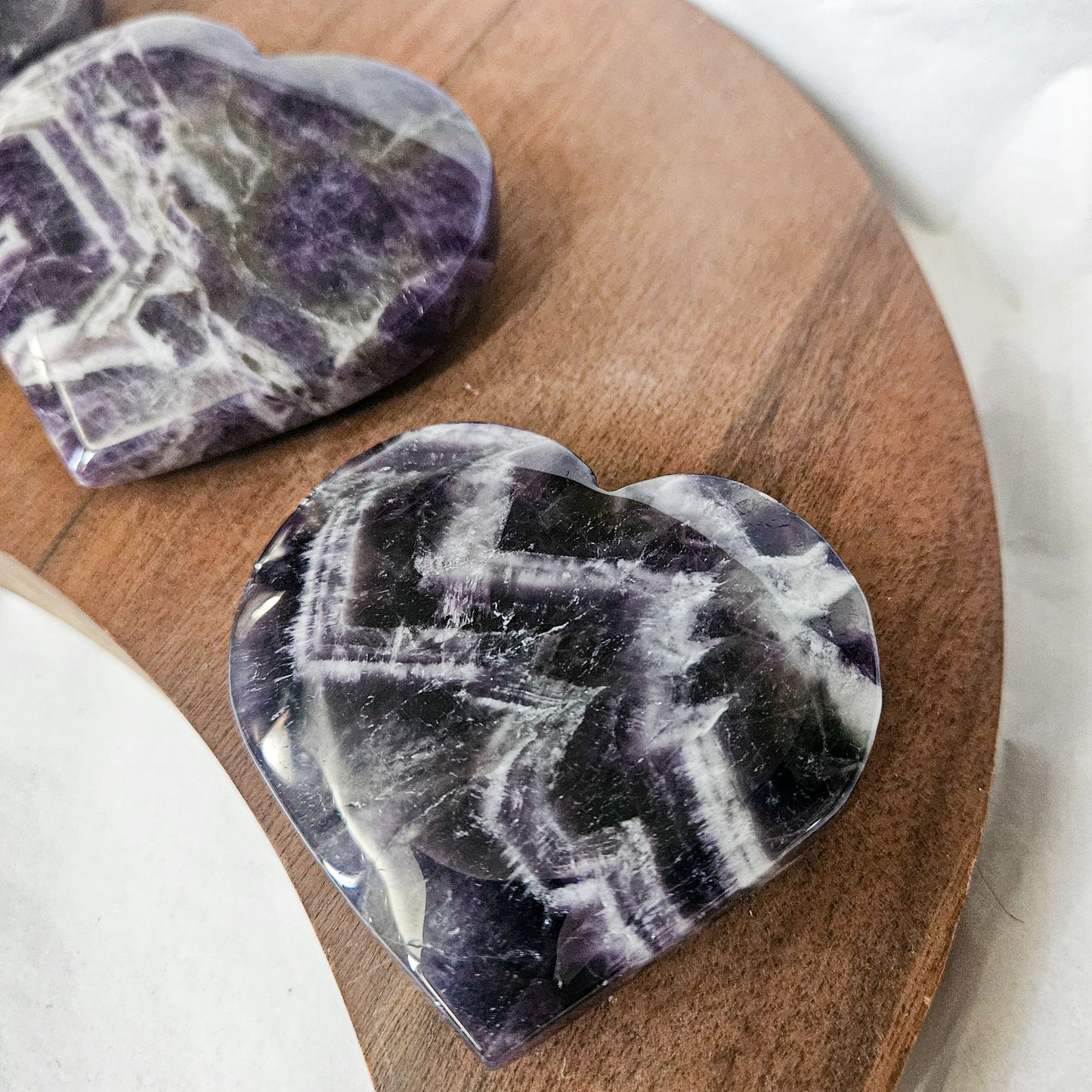 Chevron Amethyst Heart