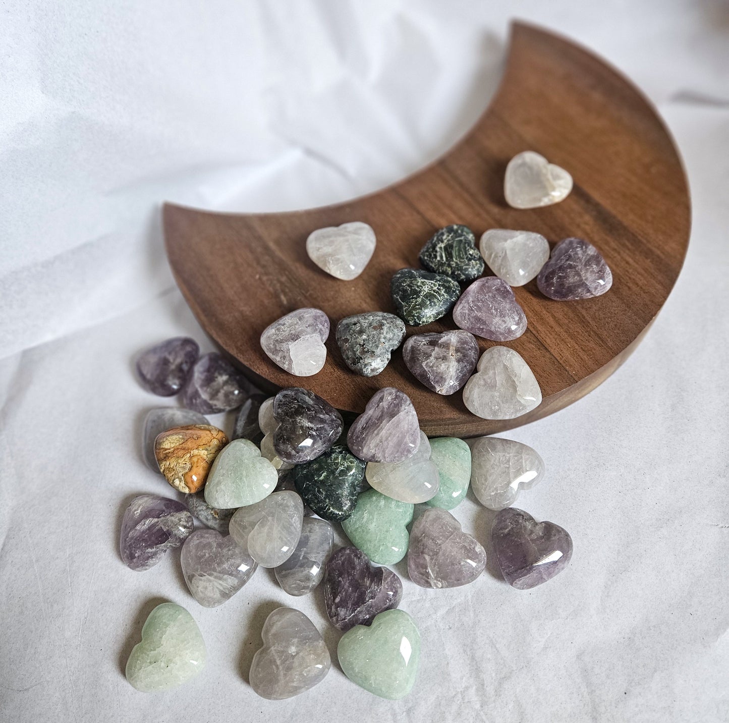 Mixed Gemstone Crystal Hearts – 1 Inch Pocket-Sized Love Charms for Energy & Intention