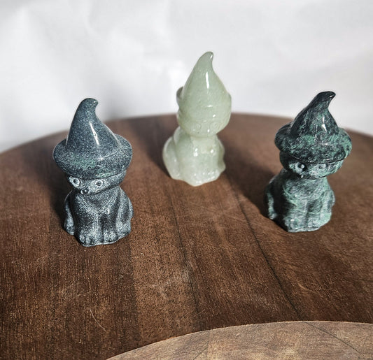 Cat in Witch Hat Statue