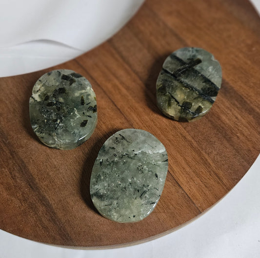 Prehnite with Epidote Palmstone – 2-Inch Crystal for Healing, Growth & Inner Peace