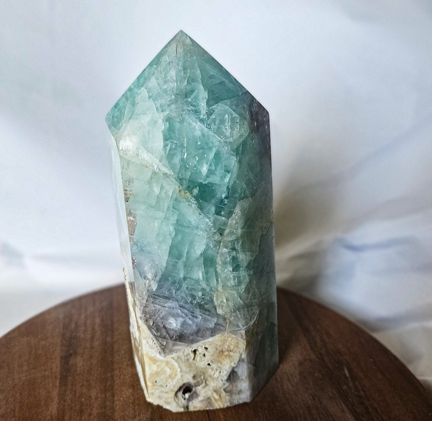 Large Rainbow Fluorite Tower (3 lbs 5 oz, 7") – Crystal Point for Clarity, Focus & Aura Cleansing | Polished Fluorite Generator for Altar or Home Energy Decor