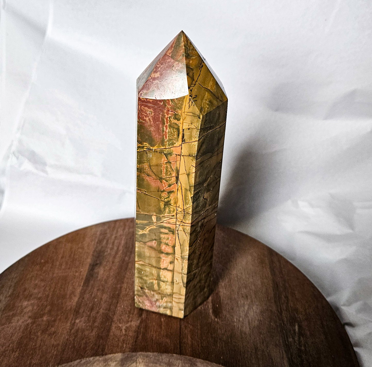 Red Creek Jasper Tower (1 lb 11 oz, 7") – Crystal Point for Grounding, Balance & Creative Flow | Polished Jasper Generator for Earth Energy & Home Decor