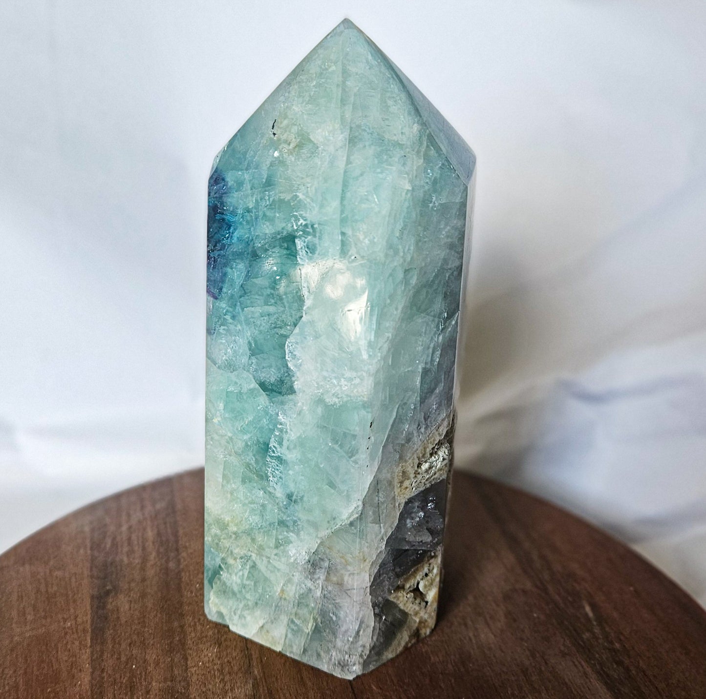 Large Rainbow Fluorite Tower (3 lbs 5 oz, 7") – Crystal Point for Clarity, Focus & Aura Cleansing | Polished Fluorite Generator for Altar or Home Energy Decor
