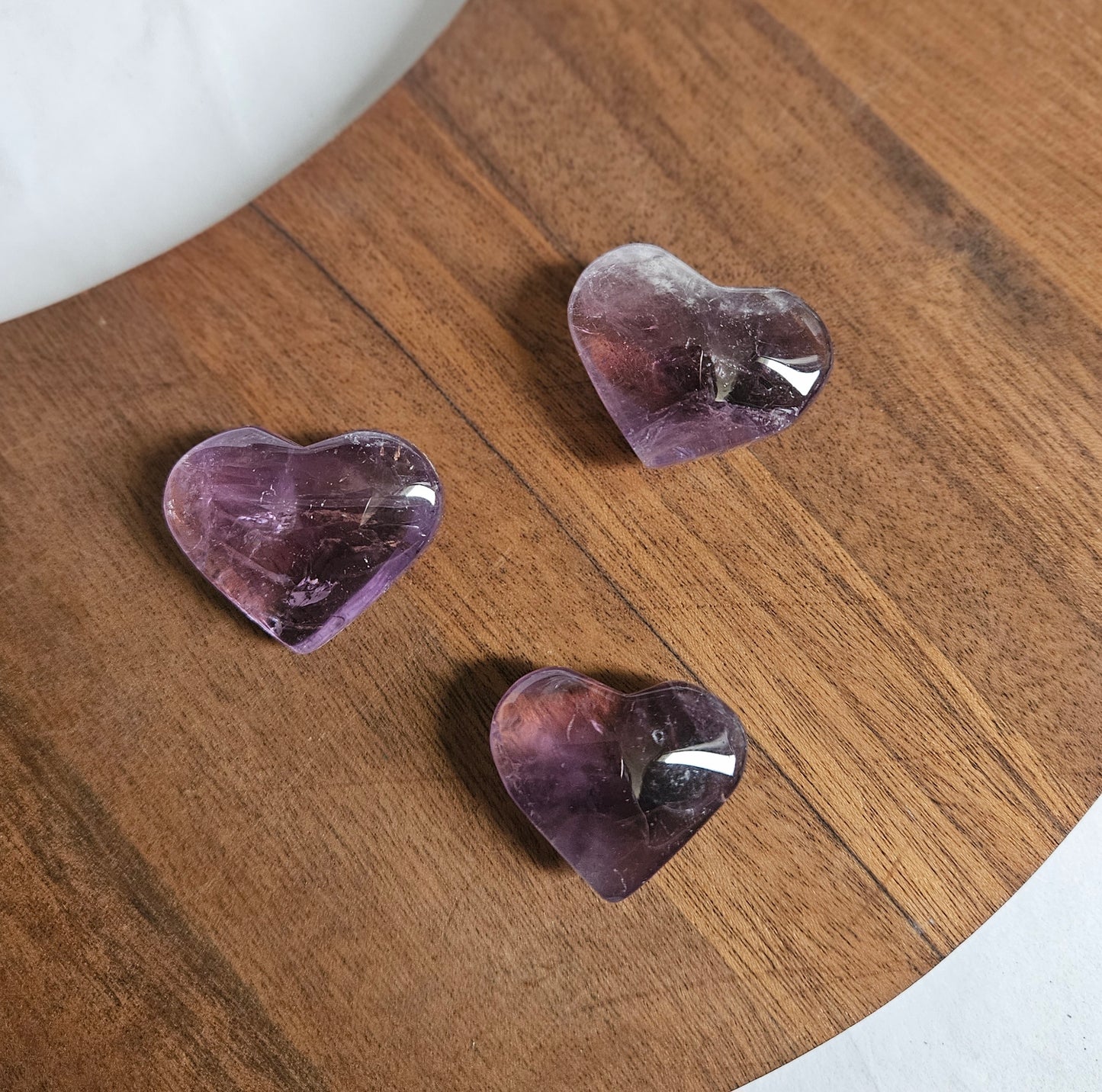 Mini Amethyst Crystal Heart – 1 Inch Pocket Stone for Calm, Intuition & Love