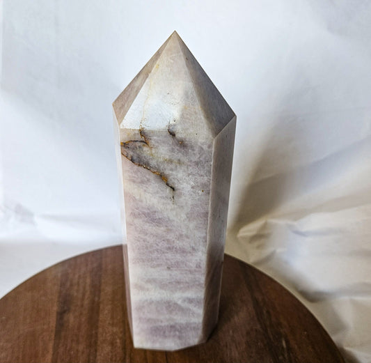 Lavender Rose Quartz Tower (2 lbs 3 oz, 7.4") – Crystal Point for Self-Love, Emotional Healing & Inner Peace | Polished Pink Quartz Generator for Altar or Home Energy Decor