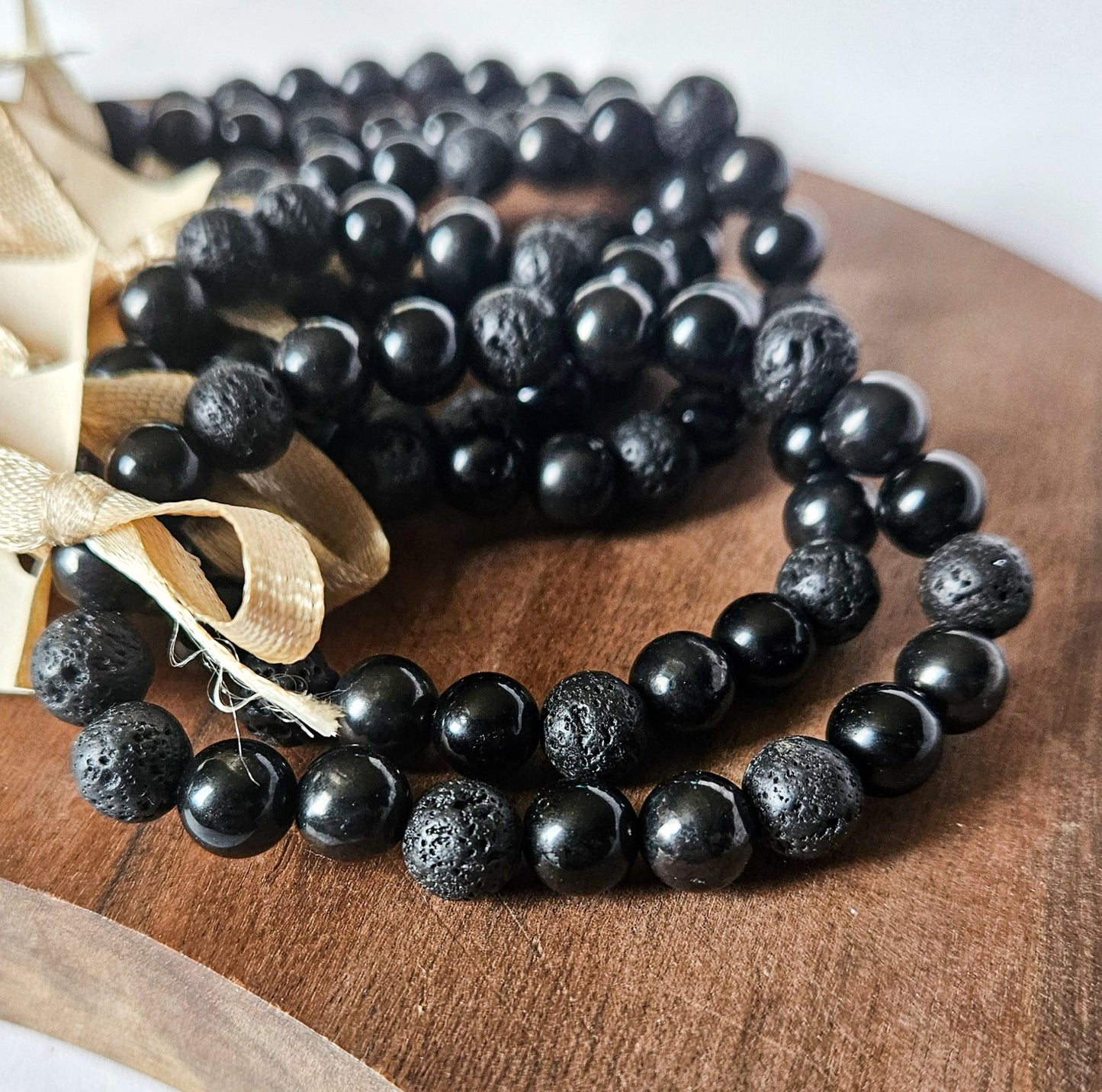 It's ok to be you! – Archetype: The Shadow Witch – Stretch bracelet with Shungite, Obsidian and Lava Stone