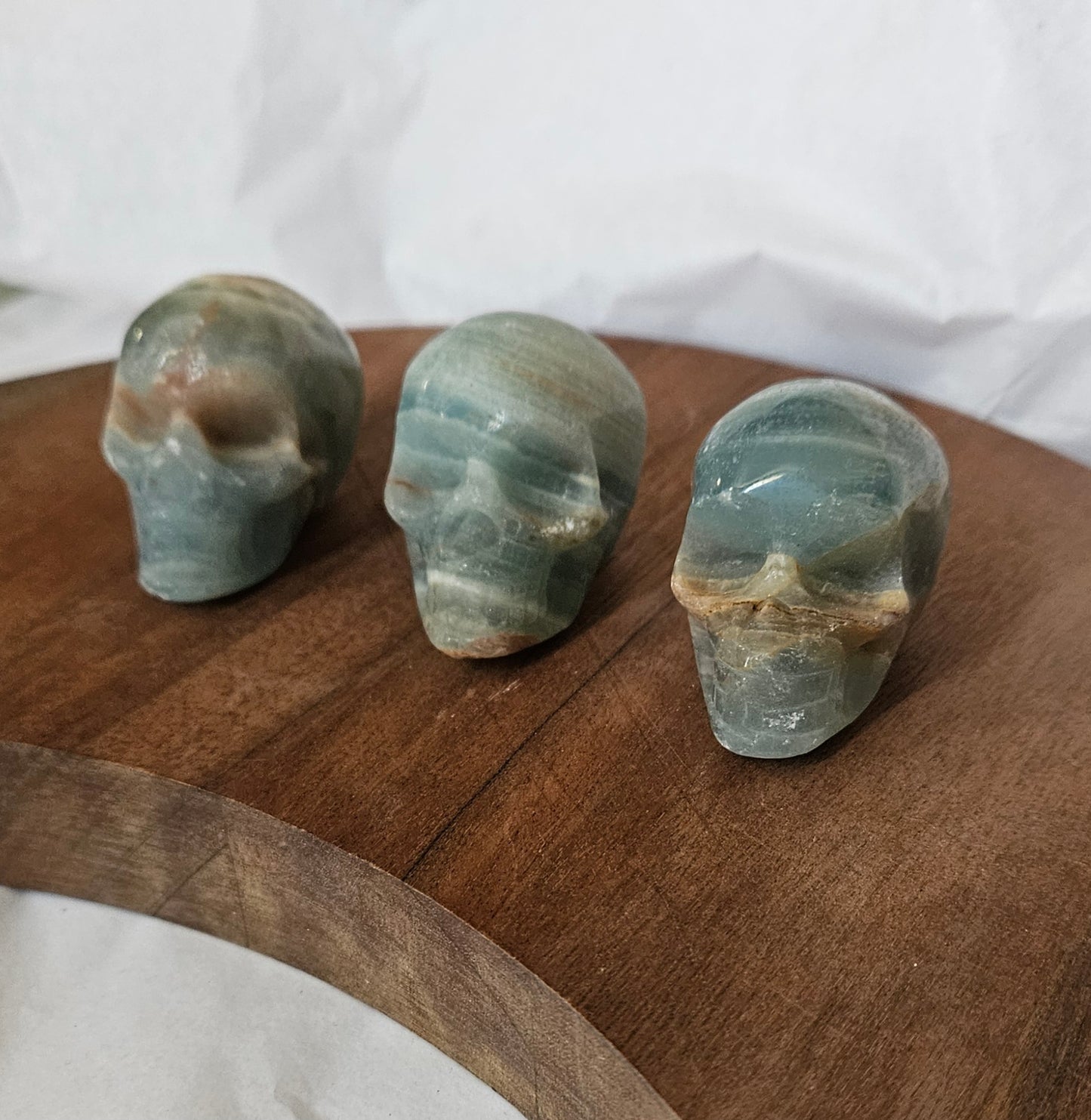 Blue Banded Calcite Skull (Often Called Blue Onyx) – 2 inch