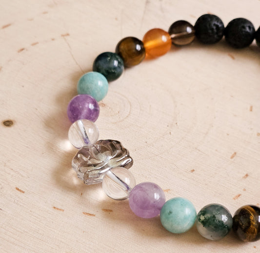 Chakra Stretch Bracelet - 8mm Beaded For Balance - Natural Crystal Jewelry - Size Inclusive
